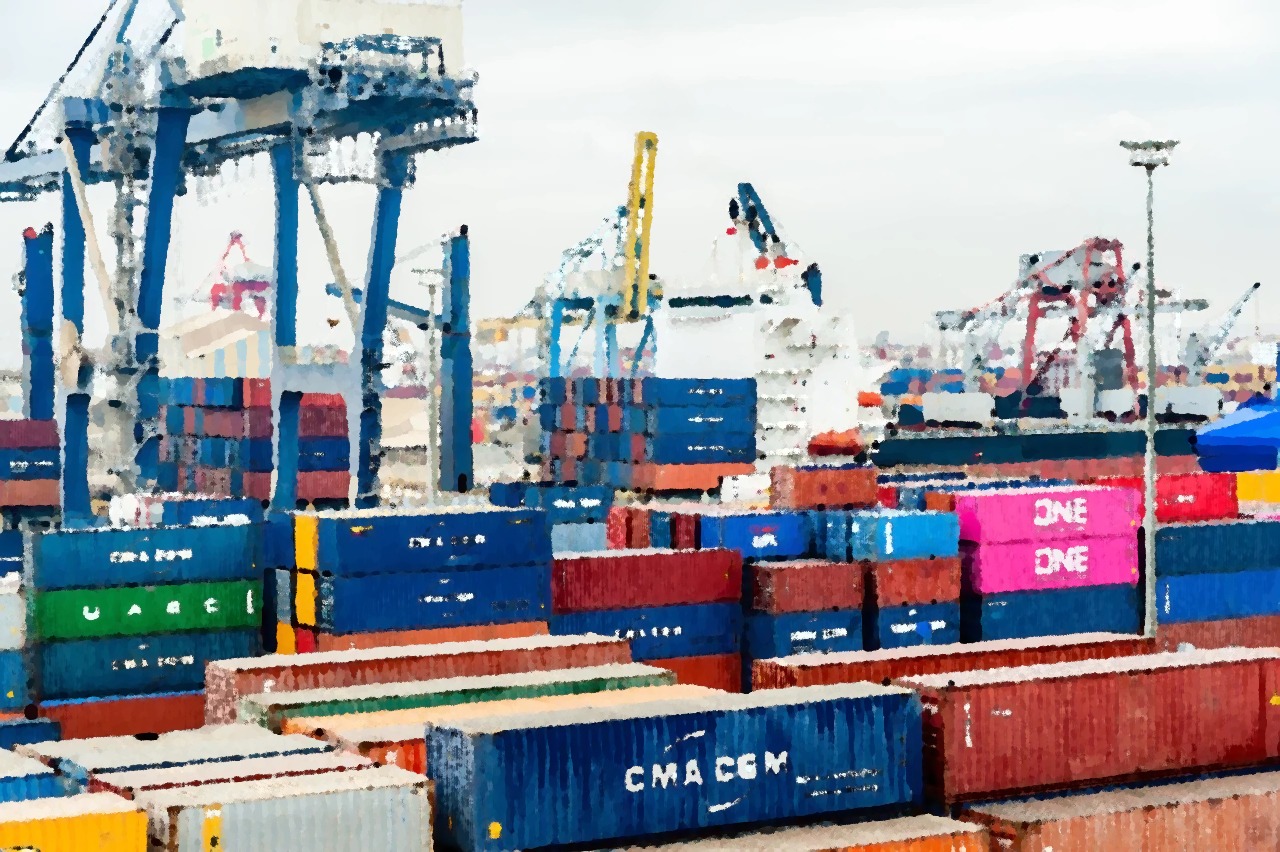 Hafen mit Agrarlogistik